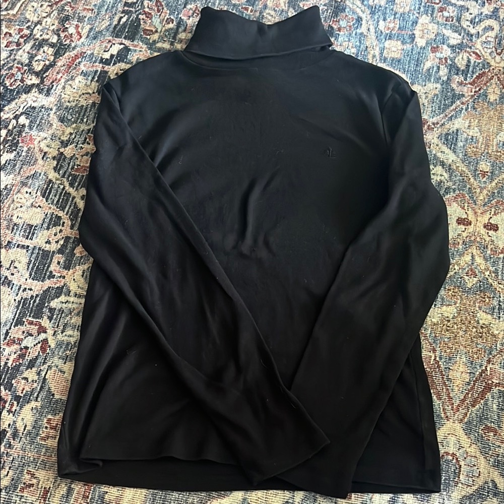 Ralph Lauren Black Turtleneck Sweater Classic Knit